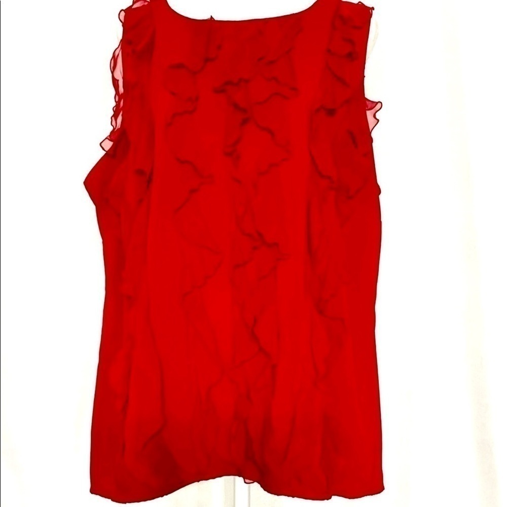 Red Cato Blouse with Front Ruffles - Tank